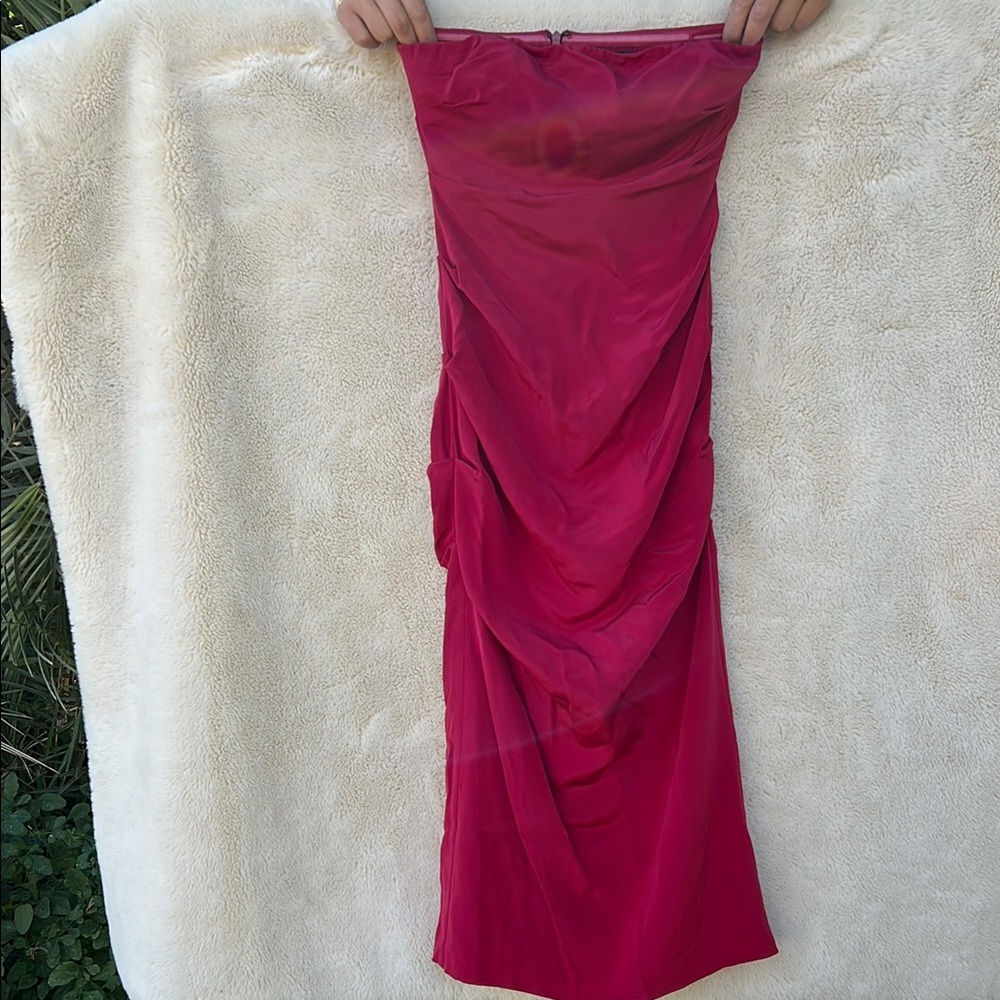 Elegant Red Strapless Dress